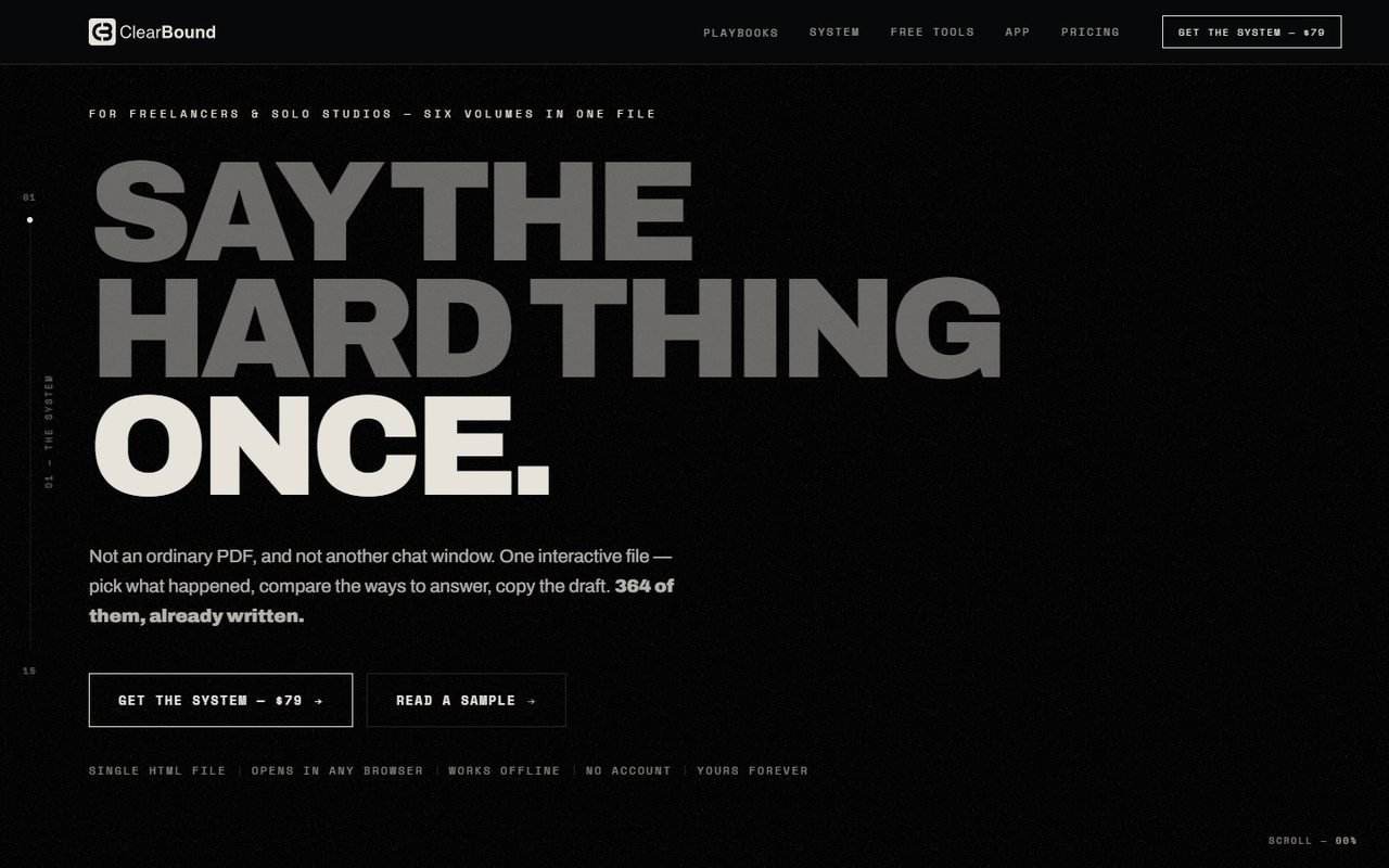 ClearBound: The homepage hero