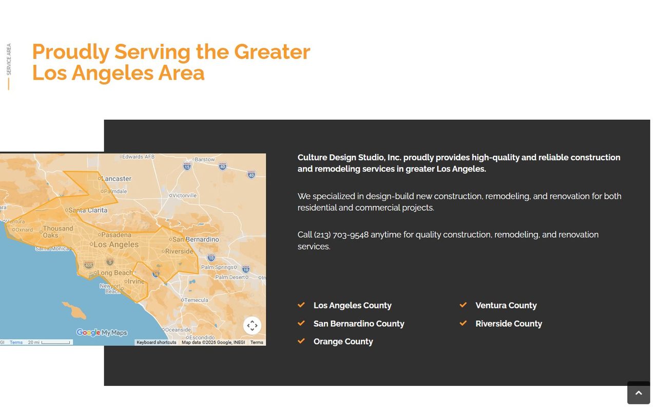 Culture Design Studio: The service area across five counties