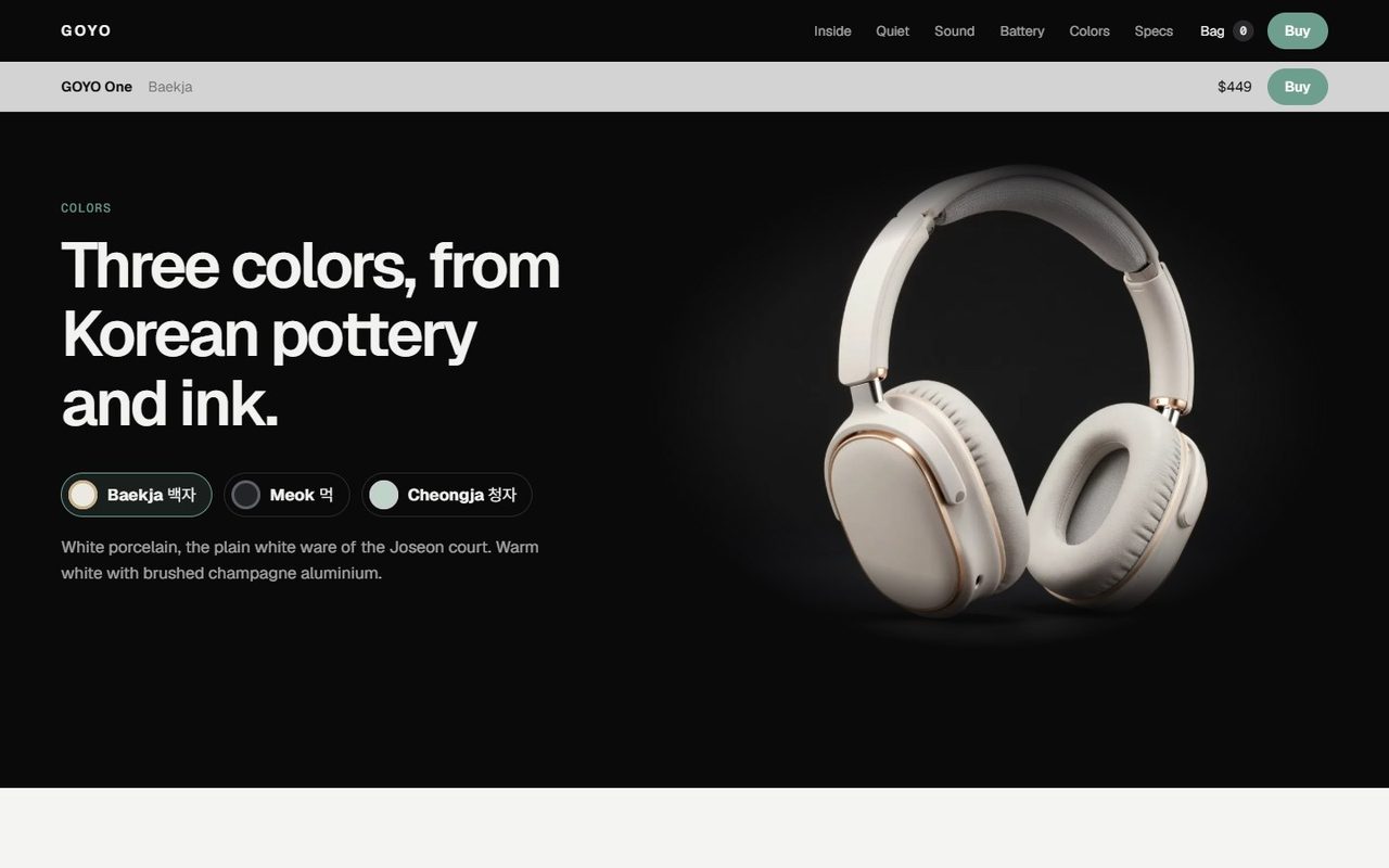 GOYO One: Three colors from pottery and ink