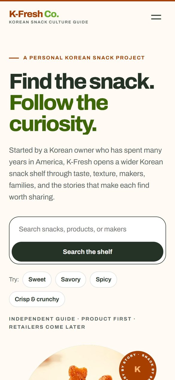 K-Fresh: The opening on a phone