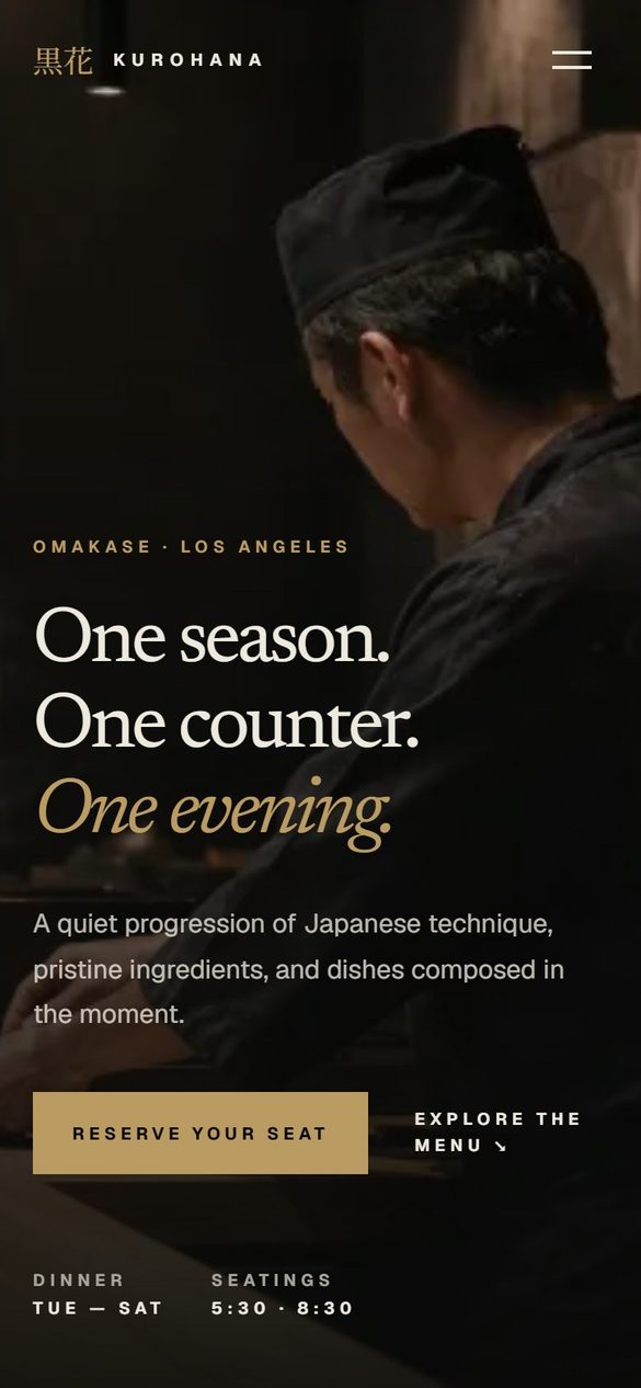 Kurohana: The opening on a phone