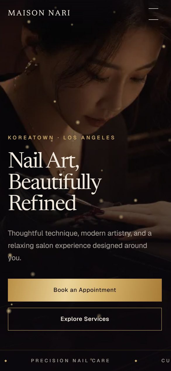 Maison Nari: The opening on a phone