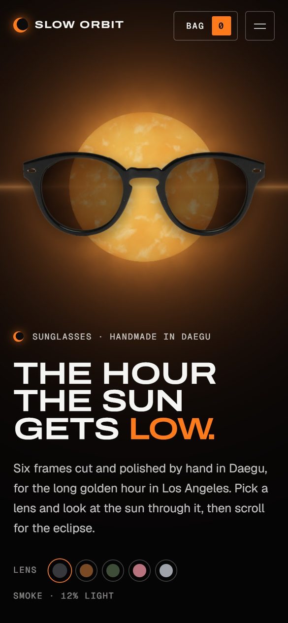 SLOW ORBIT: The opening on a phone