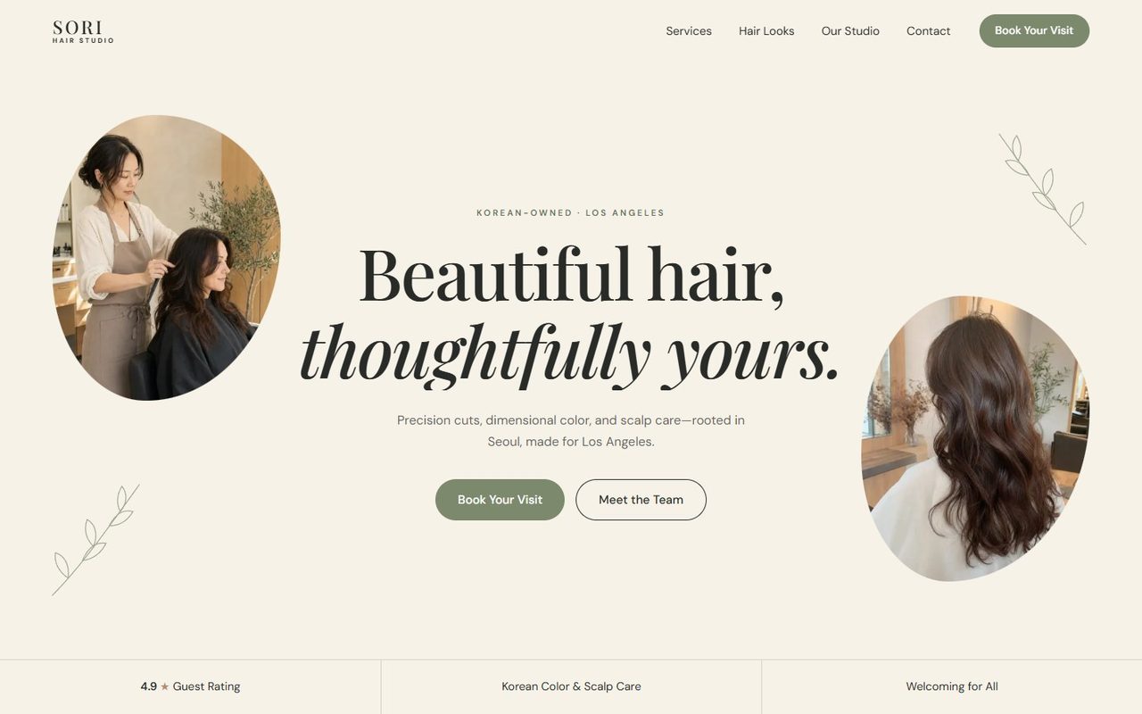SORI Hair Studio: The hero between two photo shapes