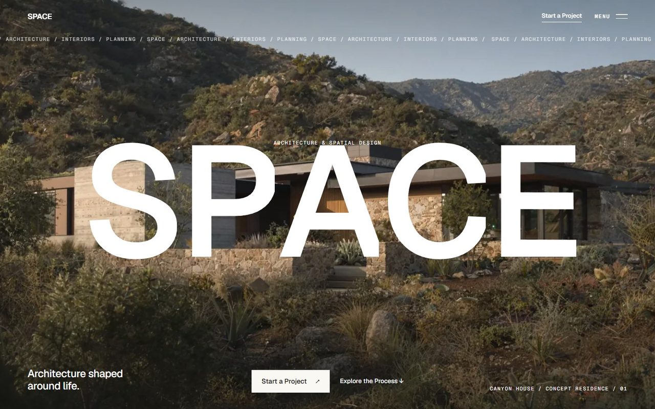 SPACE: The canyon house on the hero
