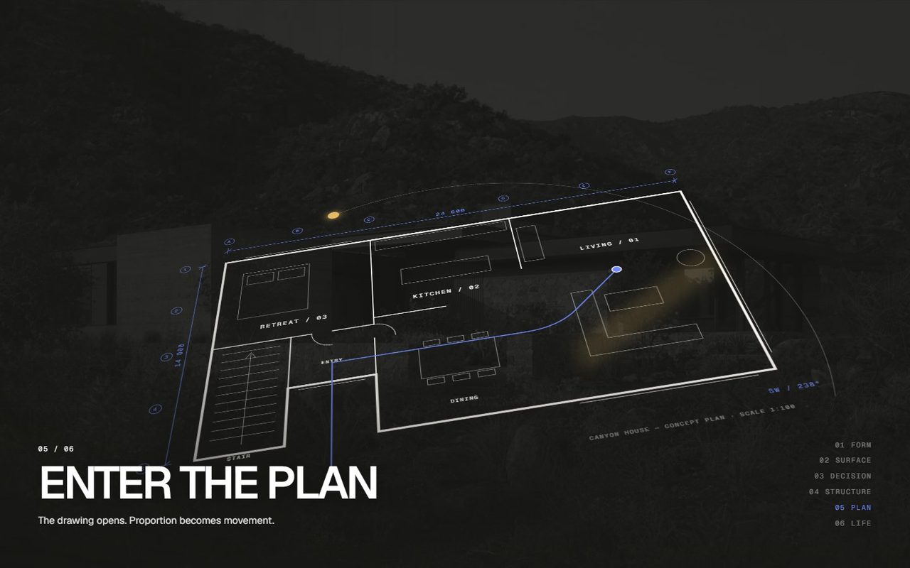SPACE: The plan with the route from the entry